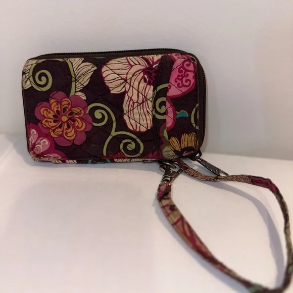 Vera Bradley Y2K Vintage Wristlet Brown Florate Wristlet - Picture 4 of 11